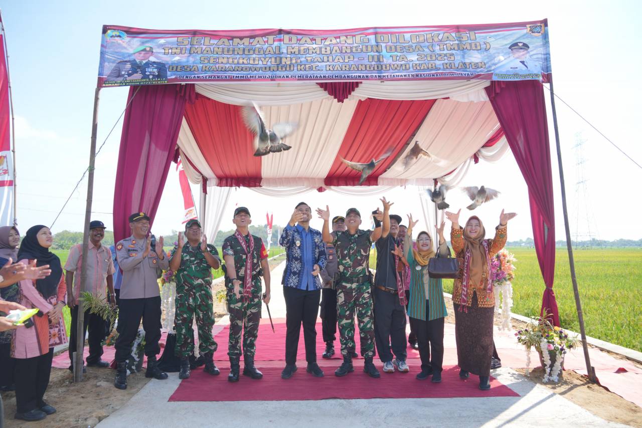 TMMD Sengkuyung Desa Karangwungu Rampung, Bangun 400 Meter Jalan Beton Antar-desa