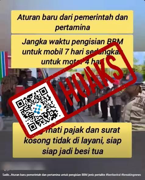 [HOAKS] Aturan Baru Pemerintah dan Pertamina Atur Jangka Waktu Pengisian BBM