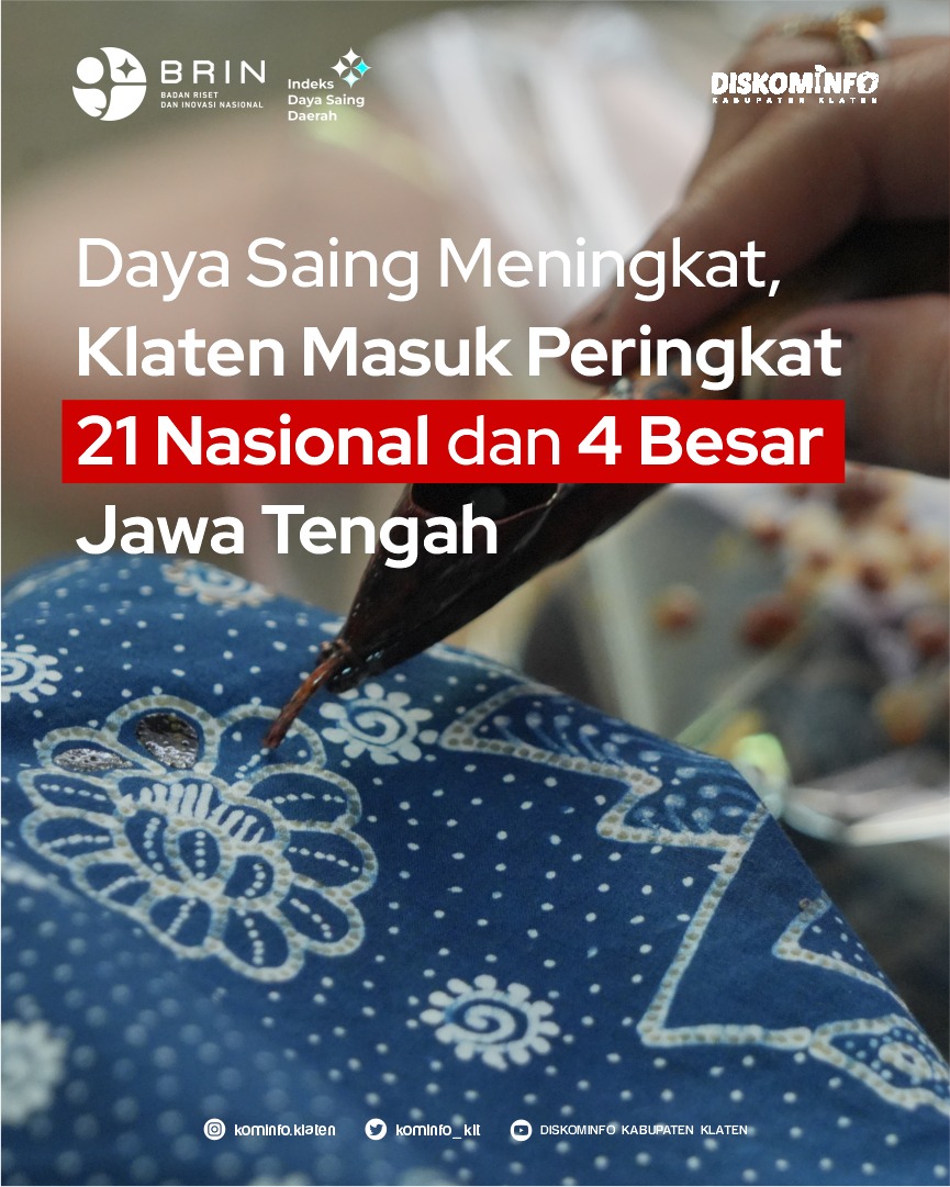 Daya Saing Meningkat, Klaten Masuk Peringkat 21 Nasional dan 4 Besar Jawa Tengah