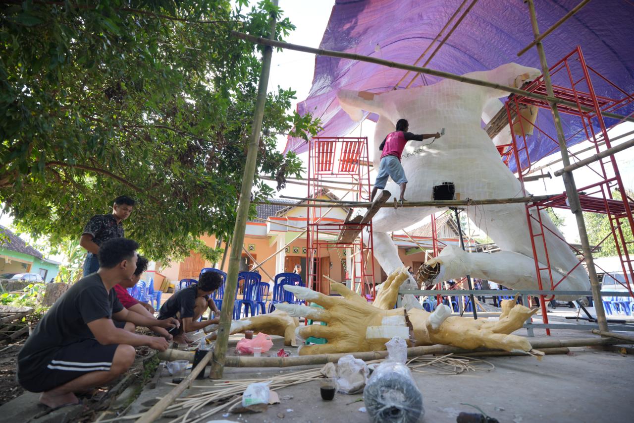 Antusias Sambut Tawur Agung Kesanga, Umat Hindu Klaten Siapkan Ogoh-ogoh Setinggi 8 Meter