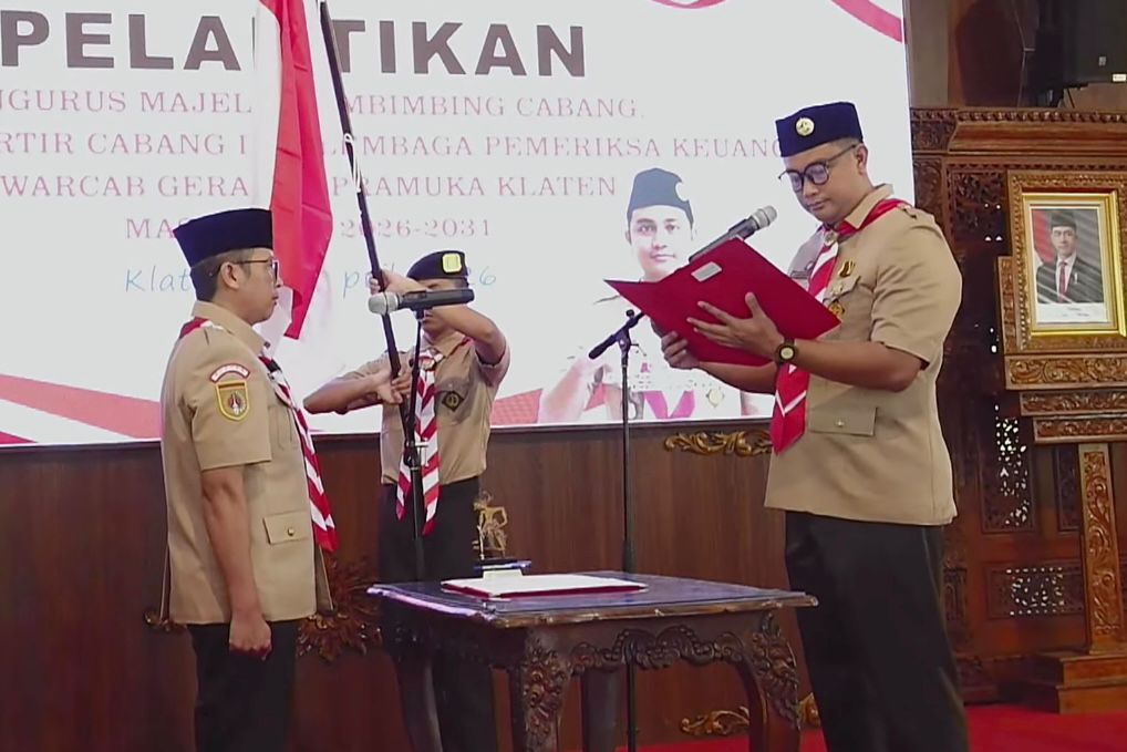 Lantik Pengurus Kwarcab Gerakan Pramuka Klaten, Mas Hamenang Ingatkan Tantangan Di Masa Depan